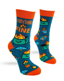 Fabdaz - Everything Is Fine Dumpster Fire Women's Crew Socks