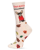 Infinity Classics International Inc. - Women's Sweater Weather Bamboo Crew Socks: Oatmeal Heather / 9-11