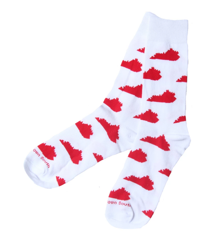Barrel Down South - White and Red KY Socks