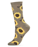 Infinity Classics International Inc. - Majestic Sunflower Bamboo Blend Crew Socks: Powder Pink / 9-11