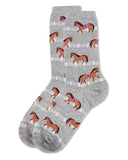 Infinity Classics International Inc. - MeMoi Show Pony Bamboo Blend Crew Socks: Denim Heather / 9-11
