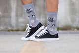 Women's Cat Mom Bamboo Crew: Denim Heather