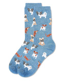 Women's They Call it Pupper Love Bamboo Blend Crew Socks: Denim Heather