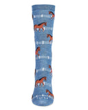Infinity Classics International Inc. - MeMoi Show Pony Bamboo Blend Crew Socks: Denim Heather / 9-11