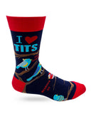 Fabdaz - I Heart Tits Men's Novelty Crew Socks