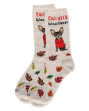 Infinity Classics International Inc. - Women's Sweater Weather Bamboo Crew Socks: Oatmeal Heather / 9-11