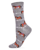 Infinity Classics International Inc. - MeMoi Show Pony Bamboo Blend Crew Socks: Denim Heather / 9-11