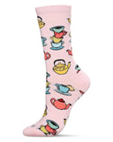 Infinity Classics International Inc. - Time for Tea Crew Socks: Powder Pink / 9-11