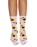 Infinity Classics International Inc. - Majestic Sunflower Bamboo Blend Crew Socks: Powder Pink / 9-11