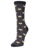 Infinity Classics International Inc. - Honey Bee Bamboo Blend Crew Socks: Black / 9-11