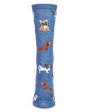 Women's They Call it Pupper Love Bamboo Blend Crew Socks: Denim Heather