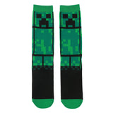 Minecraft Creepers Adult Green Casual Crew Socks-OSFA