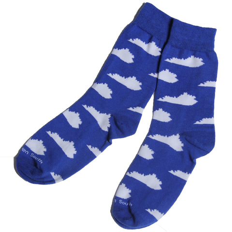 Blue and White KY Socks