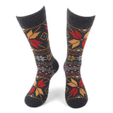 Men's Vintage Winter Snowflakes Pattern Novelty Socks