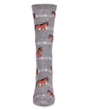 Infinity Classics International Inc. - MeMoi Show Pony Bamboo Blend Crew Socks: Denim Heather / 9-11