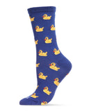 Women's Rubber Ducks Bamboo Blend Crew Socks