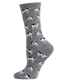 Infinity Classics International Inc. - MeMoi Cows Bamboo Blend Crew Socks: Confetti Pink / 9-11