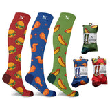 Extreme Fit Wholesale - Food Lovers Pain Relief Compression Socks - 3 ASST STYLES: Large/XL
