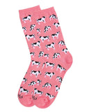 Infinity Classics International Inc. - MeMoi Cows Bamboo Blend Crew Socks: Confetti Pink / 9-11