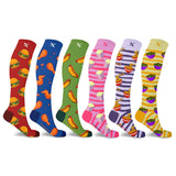 Extreme Fit Wholesale - NOVELTY COLLECTION COMPRESSION SOCKS - 6 ASST STYLES: Food Lovers / Small/Medium
