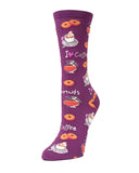 Infinity Classics International Inc. - MeMoi I Love Coffee Bamboo Crew Socks: Black / 9-11