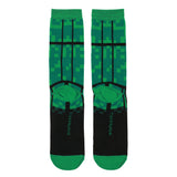 Minecraft Creepers Adult Green Casual Crew Socks-OSFA