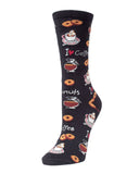 Infinity Classics International Inc. - MeMoi I Love Coffee Bamboo Crew Socks: Black / 9-11