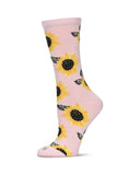 Infinity Classics International Inc. - Majestic Sunflower Bamboo Blend Crew Socks: Powder Pink / 9-11