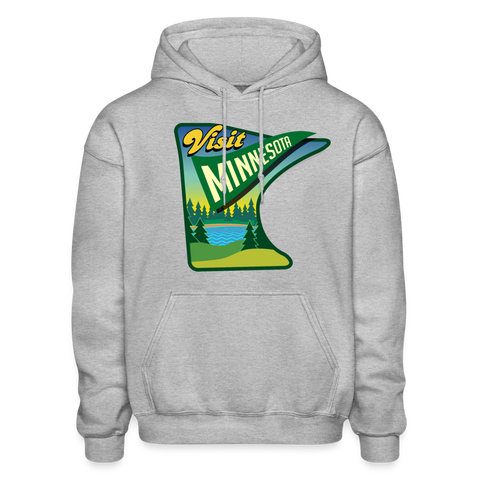 Minnesota Whimsical State Logo Gildan Heavy Blend Adult Hoodie - heather gray