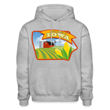 Iowa Whimsical State Logo Heavy Blend Adult Hoodie - heather gray