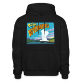 Wyoming Whimsical State Logo Gildan Blend Adult Hoodie - black