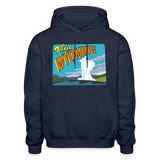 Wyoming Whimsical State Logo Gildan Blend Adult Hoodie - navy