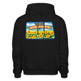North Dakota Whimsical State Logo Heavy Blend Adult Hoodie - black