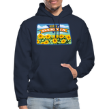 North Dakota Whimsical State Logo Heavy Blend Adult Hoodie - navy