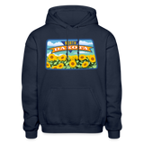 North Dakota Whimsical State Logo Heavy Blend Adult Hoodie - navy