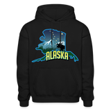 Alaska Whimsical State Logo Heavy Blend Adult Hoodie - black