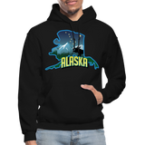 Alaska Whimsical State Logo Heavy Blend Adult Hoodie - black