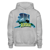 Alaska Whimsical State Logo Heavy Blend Adult Hoodie - heather gray