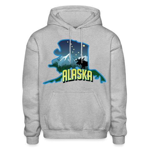 Alaska Whimsical State Logo Heavy Blend Adult Hoodie - heather gray