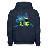 Alaska Whimsical State Logo Heavy Blend Adult Hoodie - navy