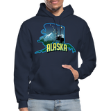 Alaska Whimsical State Logo Heavy Blend Adult Hoodie - navy