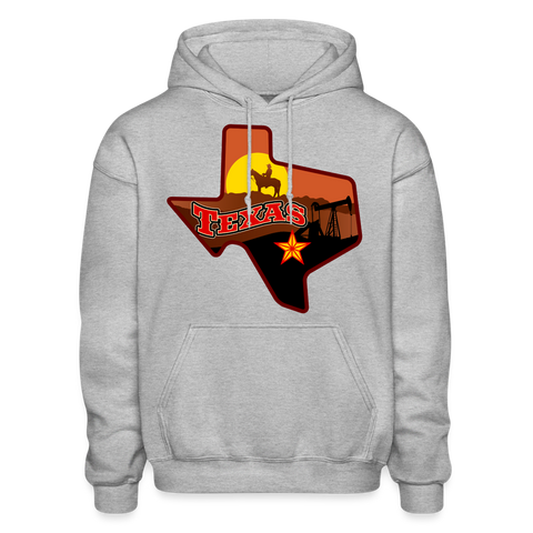 Texas Whimsical State Logo Heavy Blend Adult Hoodie - heather gray