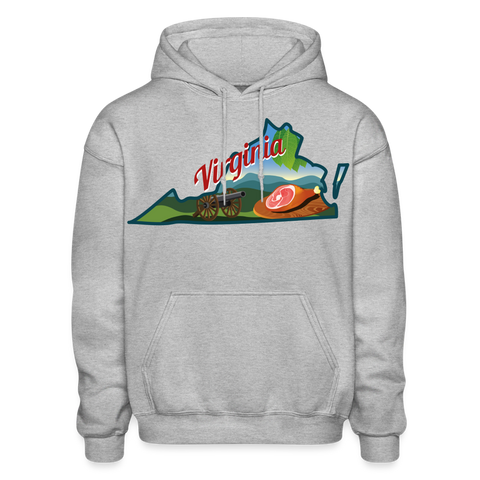 Virginia Whimsical State Logo Heavy Blend Adult Hoodie - heather gray