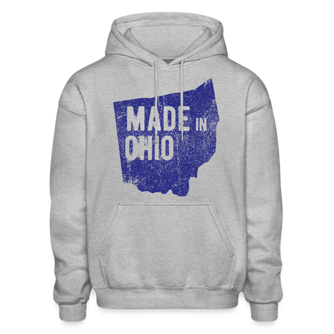 Ohio - Made in Ohio Blue Heavy Blend Adult Hoodie - heather gray