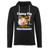 Flying Pig Cincinnati Unisex Lightweight Terry Hoodie - charcoal grey