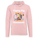 Flying Pig Cincinnati Unisex Lightweight Terry Hoodie - cream heather pink