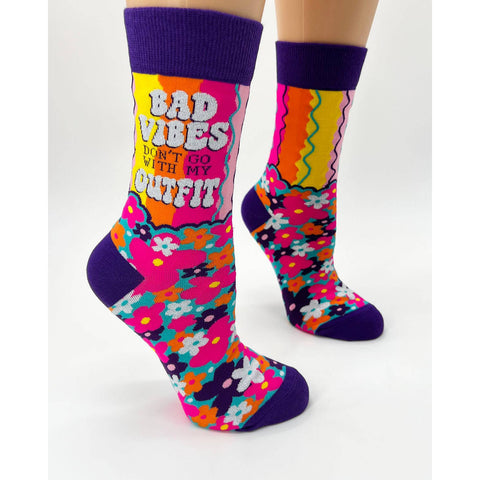 Bad Vibes Don't Go With My Outfit Women's Crew Socks