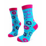 Eat More Hole Foods Women's Novelty Crew Socks With Doughnuts