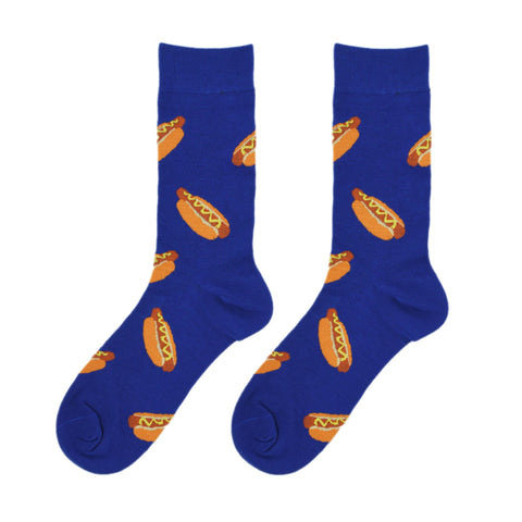 Crazy Socks Mens Crew Hot Dogs