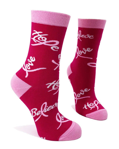 Believe, Hope, Love Ladies' Crew Socks